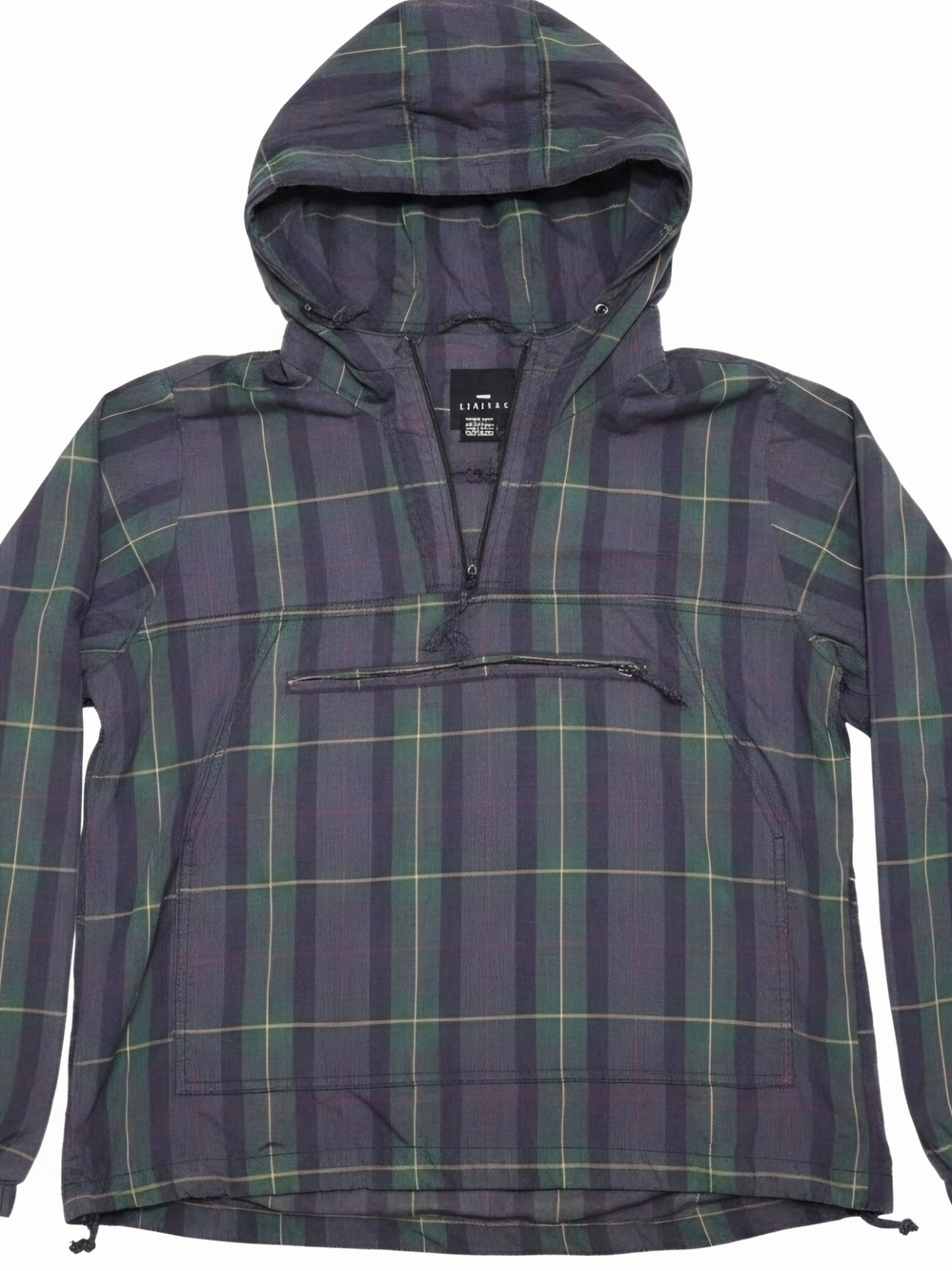 Vintage 90s Limited America Plaid Half-Zip Anorak Windbreaker Jacket - Size M/L